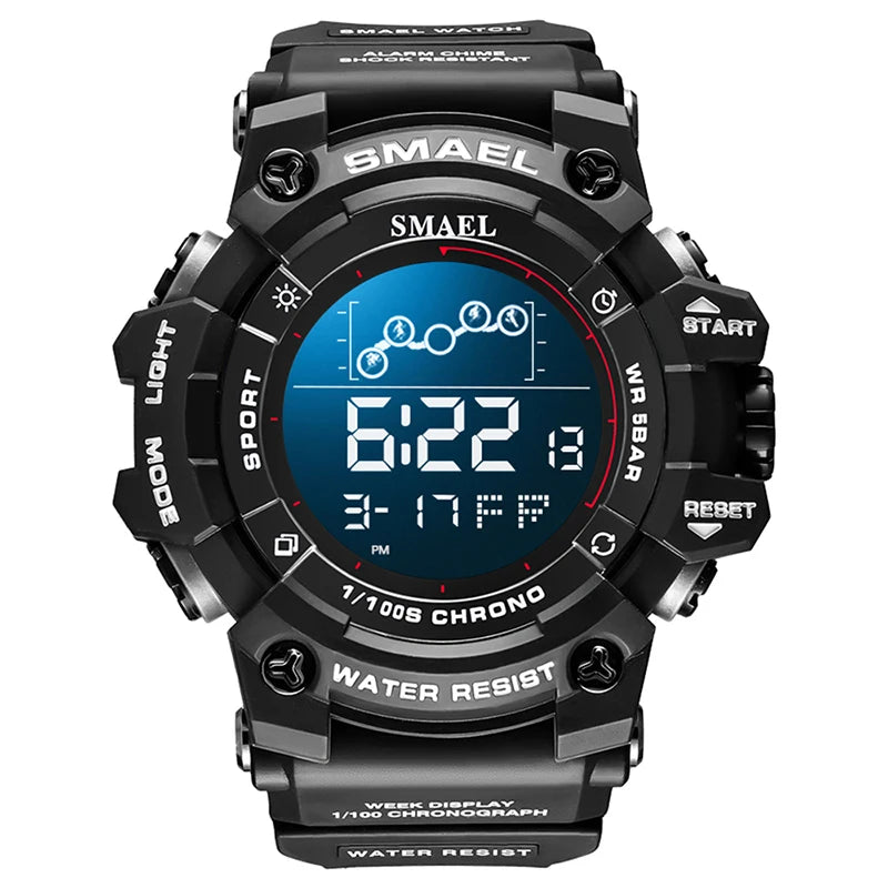 SMAEL Digital Watches Sports for Men 50m Waterproof LED Watches 8082 Men;s Wristwatches Digital Clock Mens Sport Watches