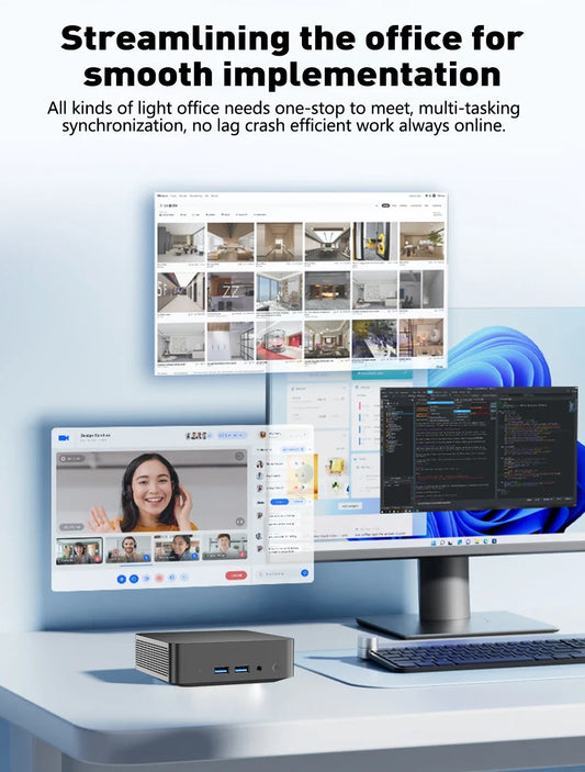 Mini PC Intel Core i9 8950HK Windows 11 Gaming Computer Small Pocket UHD Graphics WiFi6 16GB DDR4 1TB SSD 1000Mbps Dual Desktop