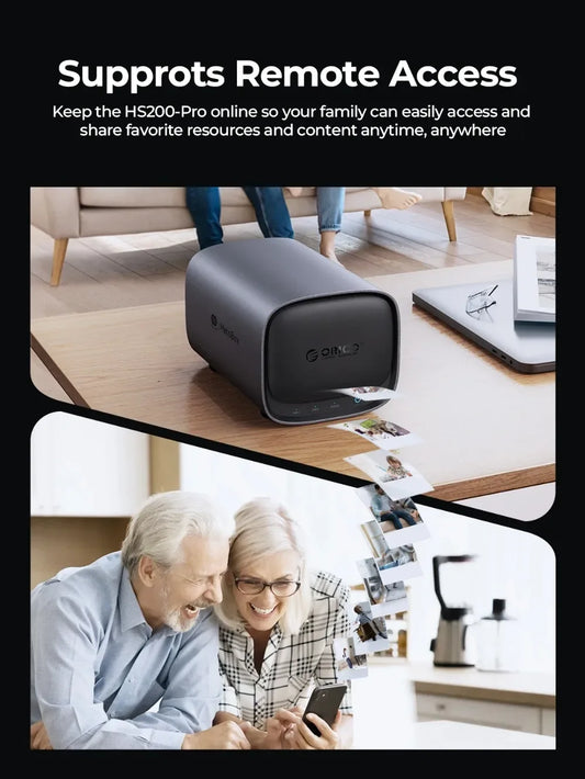 ORICO 2/5 Bay NAS MetaBox Home Storage 3.5" Type-C Network Attached Storage Support Remote Access Share Data Private Cloud