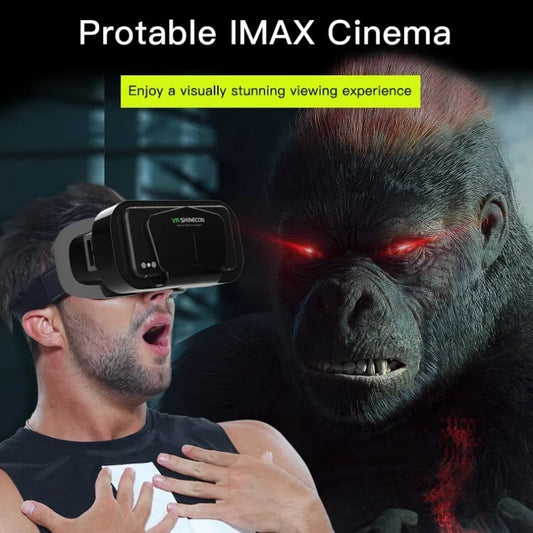 VR Virtual Reality Glasses Home 3D Viewing VR Helmet Suitable for 4.7-7 Inch Large Screen Mobile Phones, Support Game Controller