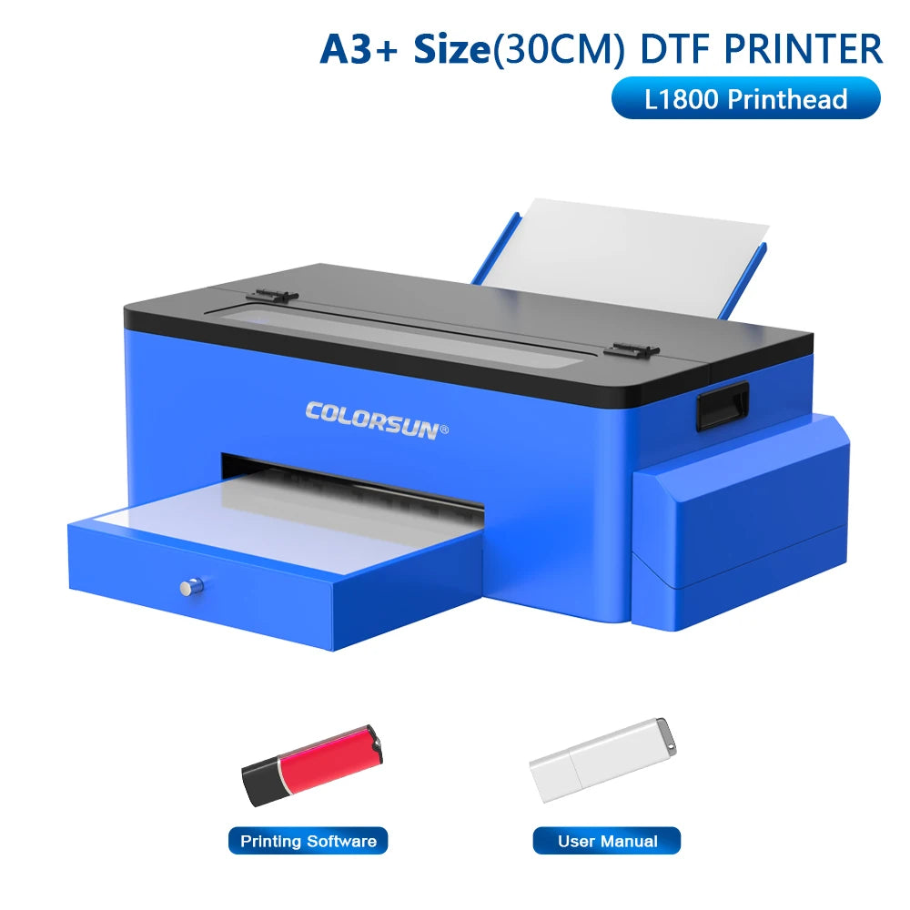 Colorsun A3 DTF Printer For Epson L1800 DTF Printing Machine Direct to Film Impresora A3 DTF Printers For T-Shirt Hoodies Fabric
