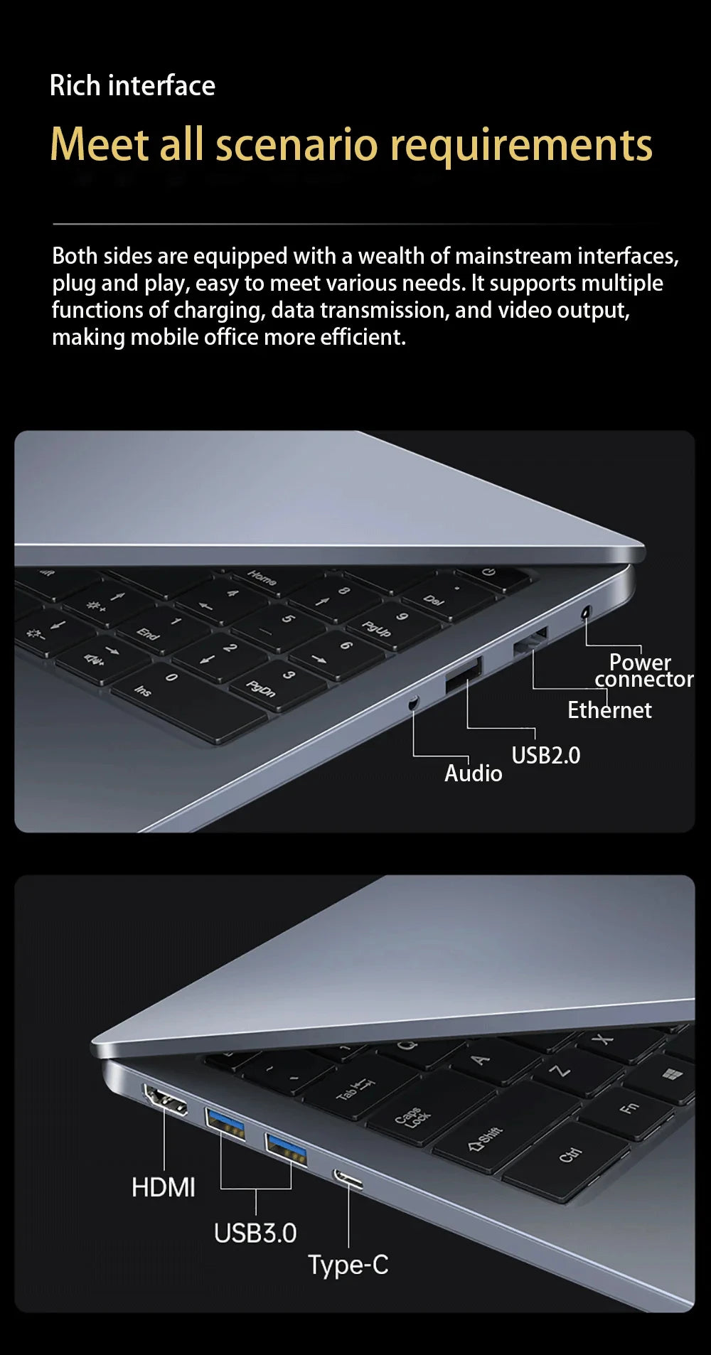 NEW S3 Computer 15.6 Inch Intel Core i9-12900H/i7-8750H Por Laptop 2*DDR4 2*M.2 64GB 2TB SSD Windows 11 Fingerprint Unlock 60Hz