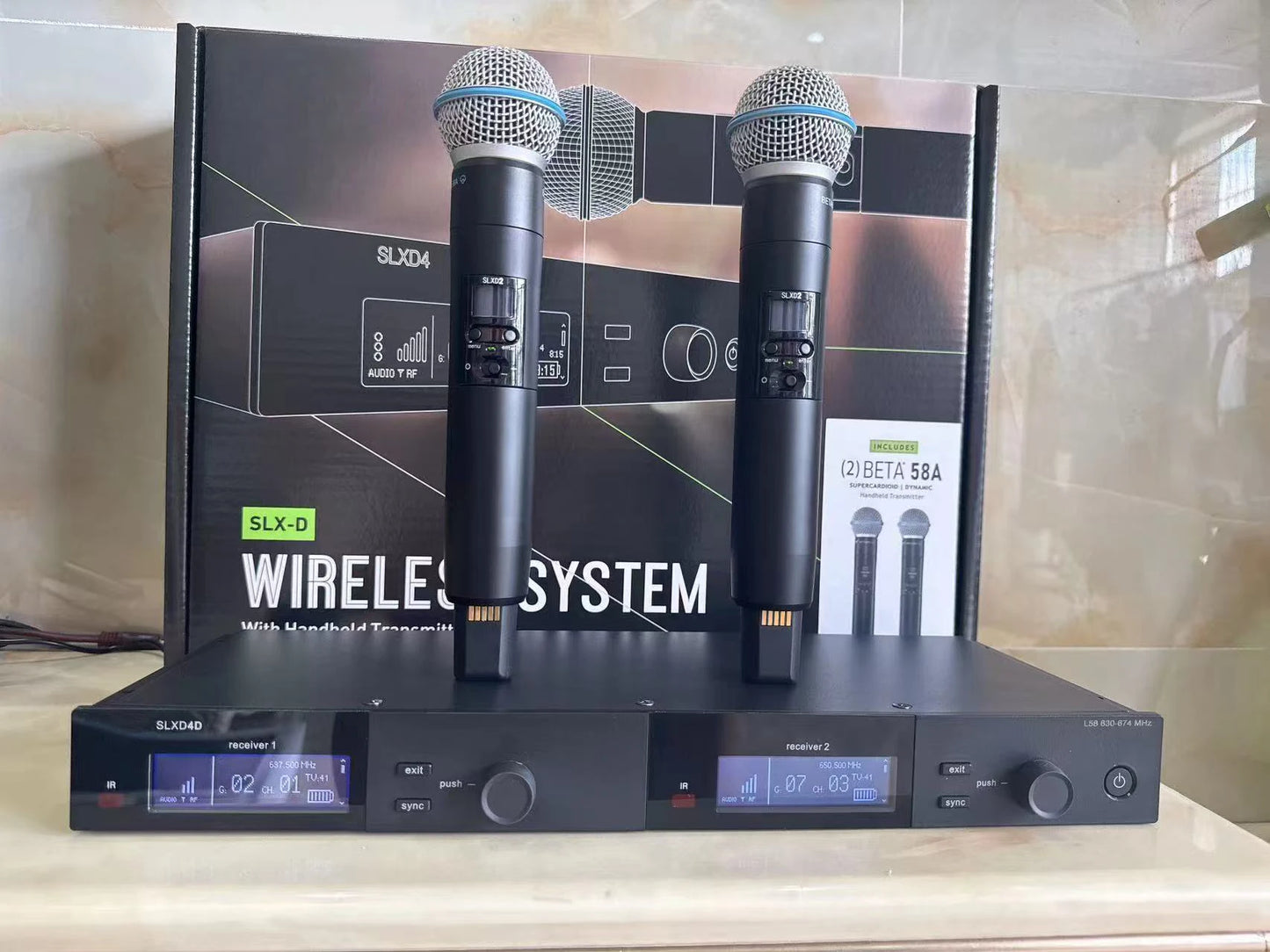 SLXD4D Professional Double Channels Wireless Microphone PRO-stage Performance