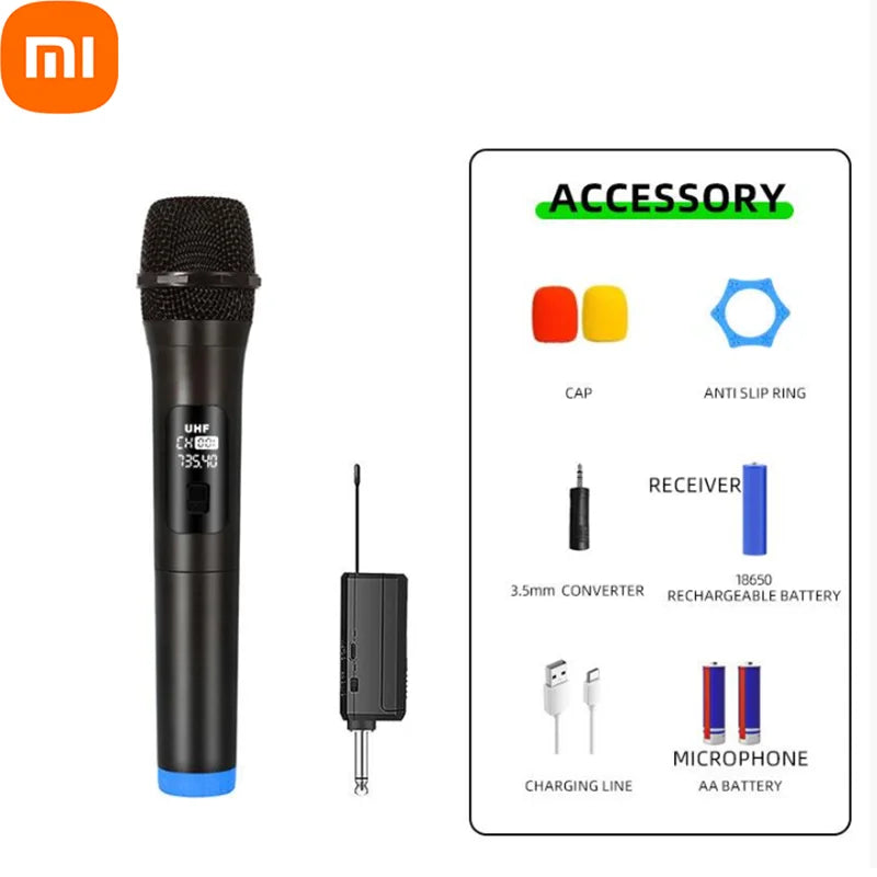 Xiaomi Wireless Microphone 2.4G UHF Fixed Frequency 2 Channels Handheld Micphone For Live Party Karaoke Professional Meeting