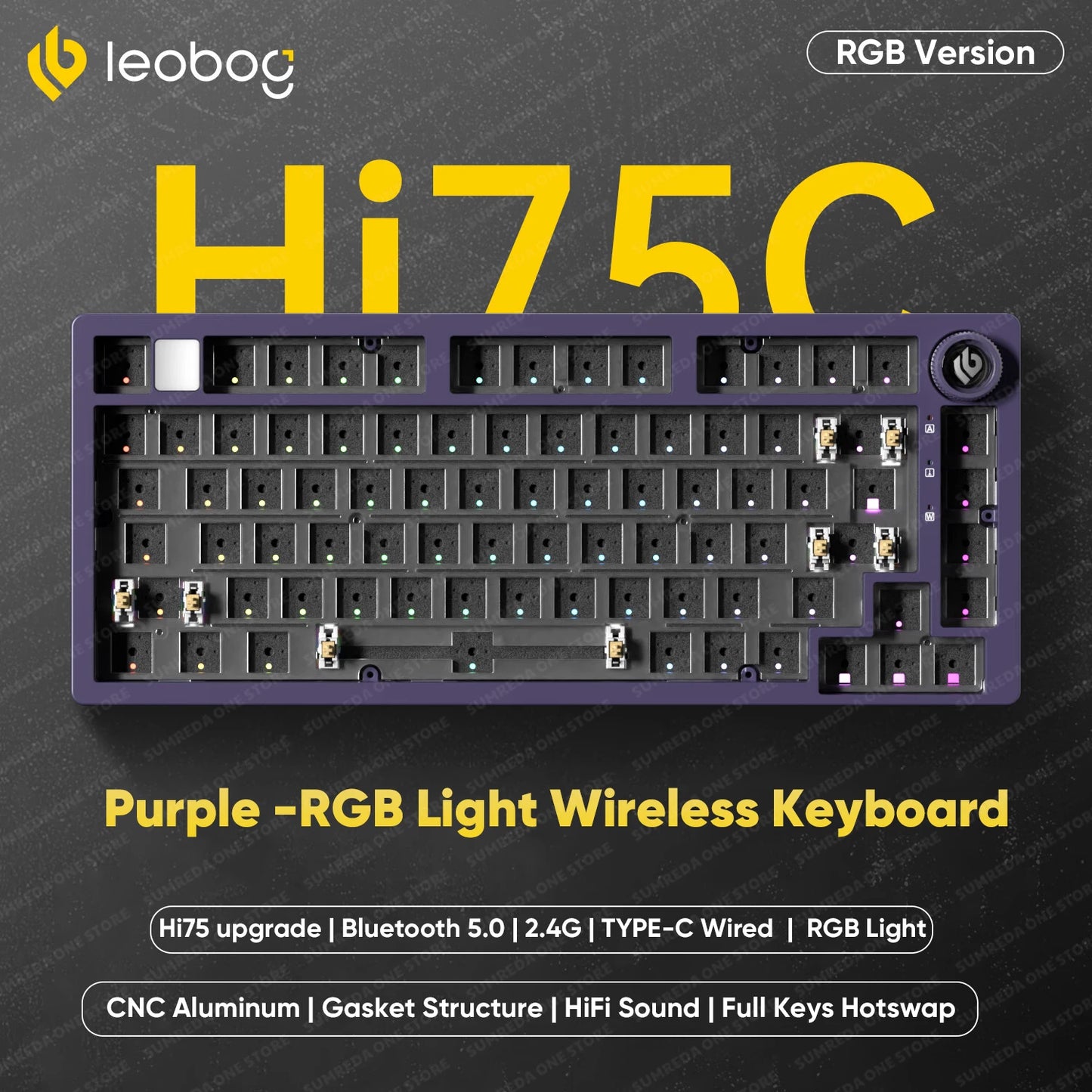 Leobog Hi75C Gaming Aluminum Wireless Mechanical Keyboard Kit Hi75 Hi75C Pro 81Keys Bluetooth 2.4G Wired Hotswap Gamer Keyboard