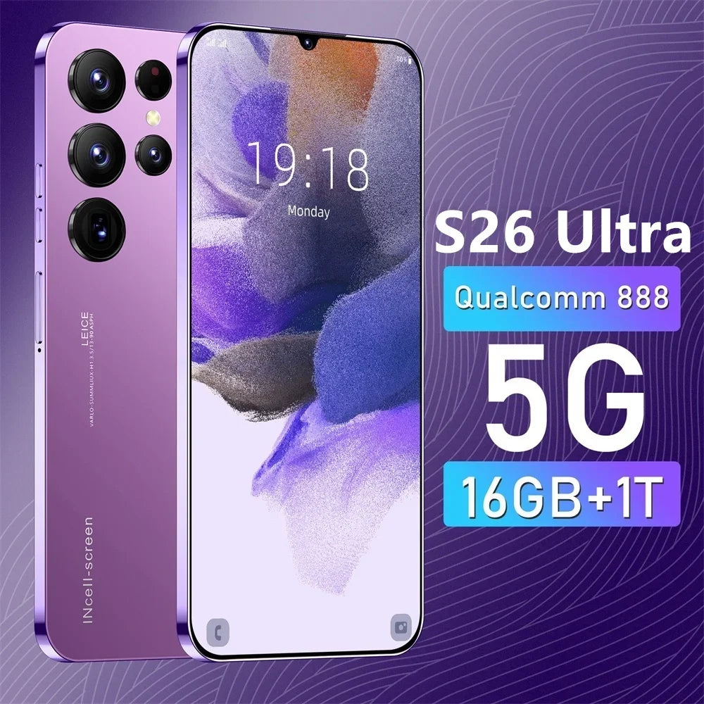 HOT 2025 new S26 Ultra original intelligent 4G 5G dual card dual standby Android 14 system global version 108MP 8000mAh battery