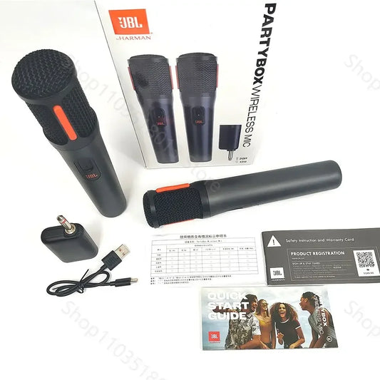 JBL Digital partybox PB UHF wireless rechargeable portable microphone system with dual-channel receiver voice crisp sound