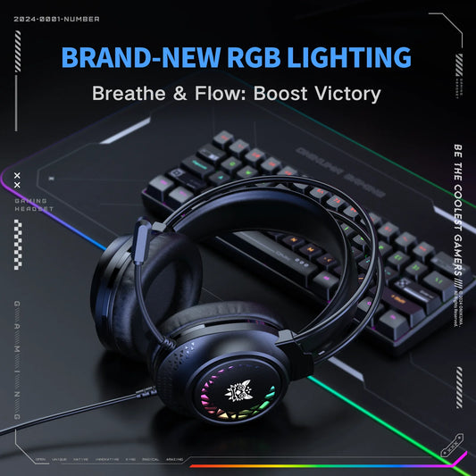 ONIKUMA X92 Gaming Headset Esports Package New FULL RGB Light Design Headphones with Mic Headphone for PC Gamer Game Accessories