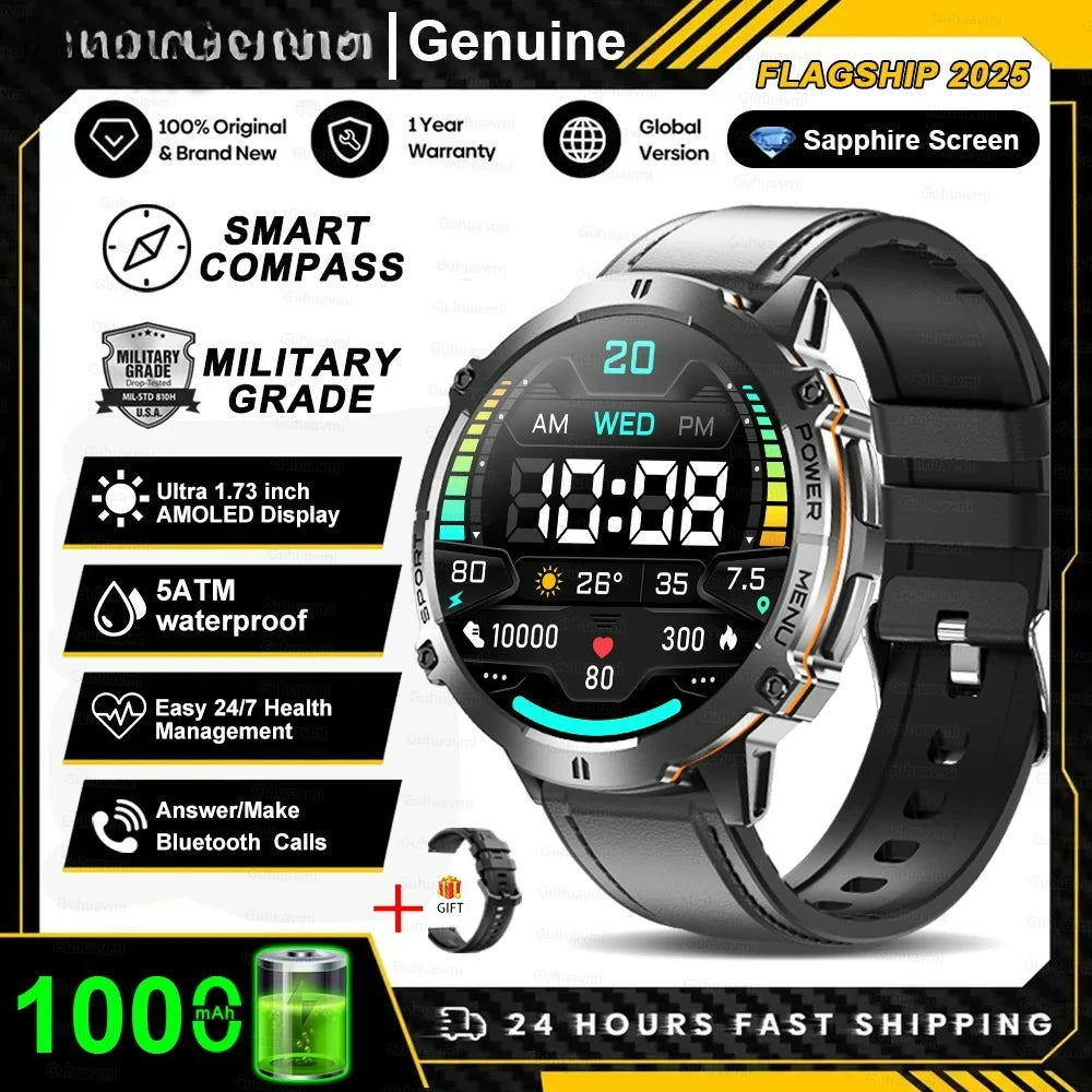 Xiaomi 2026 battery AMOLED screen Outdoor sports smartwatch men's watch compass 10ATM waterproof Bluetooth call smartwatch