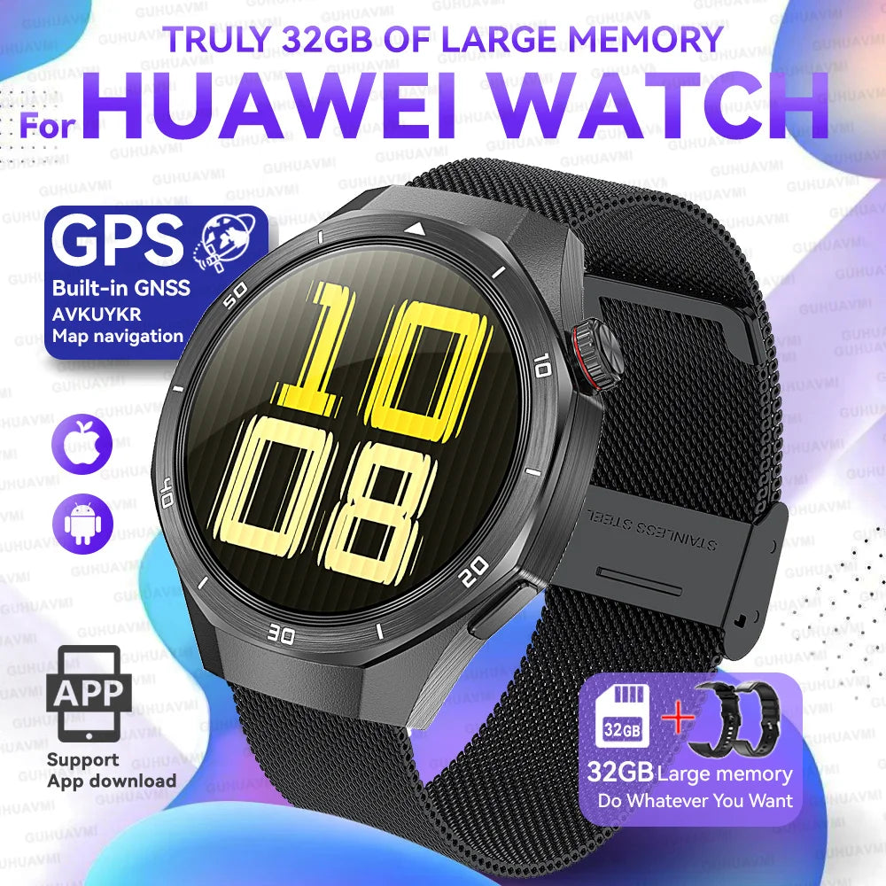For HUAWEI GT 5 Pro 2025 New Smart Watches HD Sapphire Screen 32Gb Memory AGPS Navigation HD Video Bluetooth Call Smart Bracelet