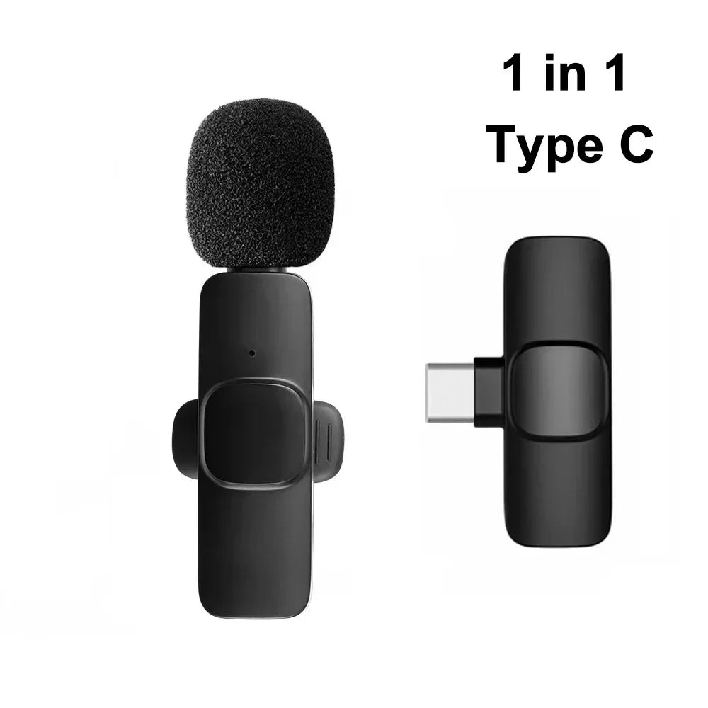 3 In 1 Wireless Lavalier Microphone for Android 3.5mm for radio Live Recording Noise Reduction Professional Mini Microph