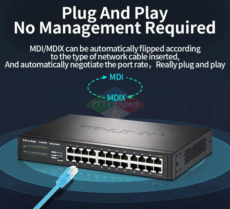 TP-LINK 24 Port Switch Full-gigabit Network Monitoring TL-SG1024DT 1000M Network Cable LAN Splitter Ethernet HUB