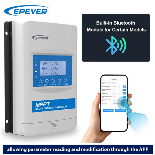 EPEVER 10/20/30/40A MPPT Solar Controller Built In Bluetooth 12V 24V 48V XTRANG3BLE 60/100/150V PV Panel Can Lithium/No Battery