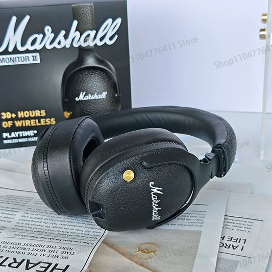New MARSHALL MONITOR II Wireless Bluetooth Foldable Headphones Bass Active Noise Reduction Earphones Retro Music Gaming Headset