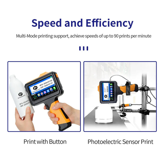 EURANNIT E19 12.7mm Portable Printer Handheld Thermal Inkjet Printer Portable Expire Date Counter QR Barcode Logo Coding Machine