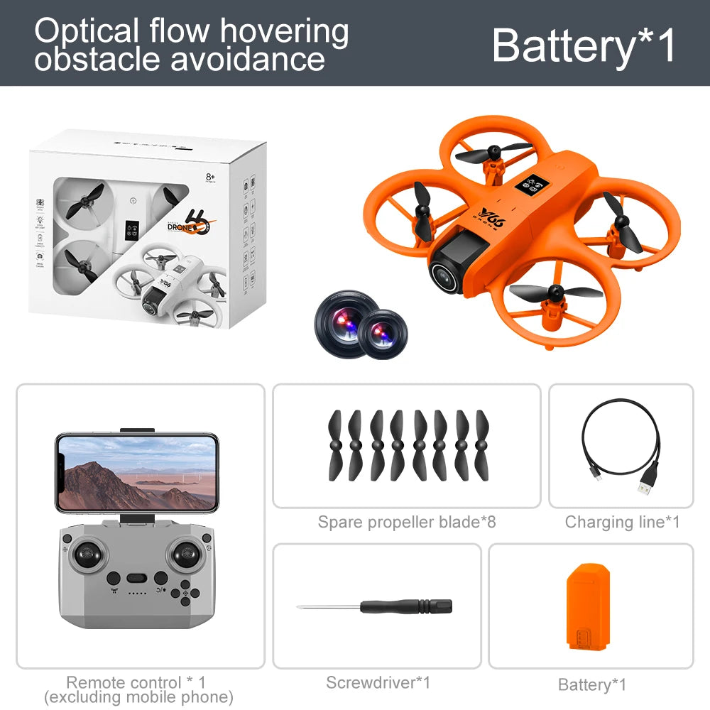 New V66 Mini Drone WIFI FPV Hover 4K Professional HD Camera Pocket Coloful Lights Dron Rc Plane Foldable RC Quadcopter Boy Toys