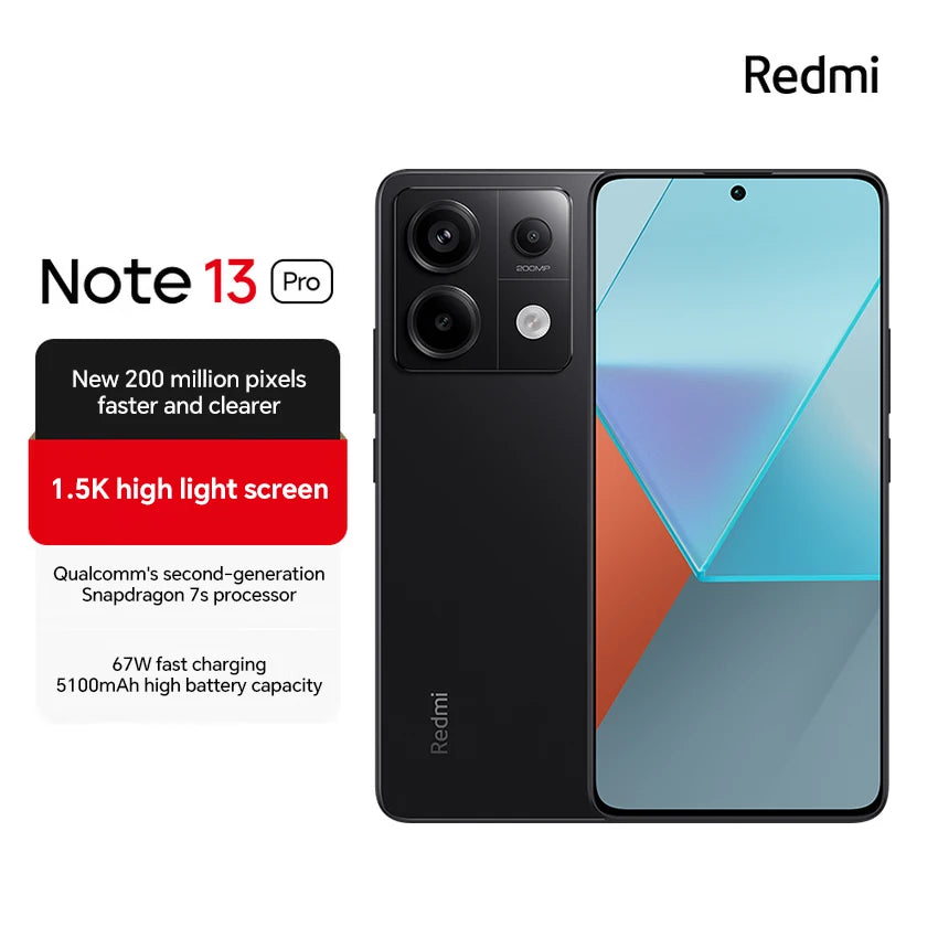 Xiaomi Redmi Note 13 Pro 5G Smartphone Chinese Version 6.67" Snapdragon 7S Gen 2 5100mAh Battery 67W Fast Charging 200 MP