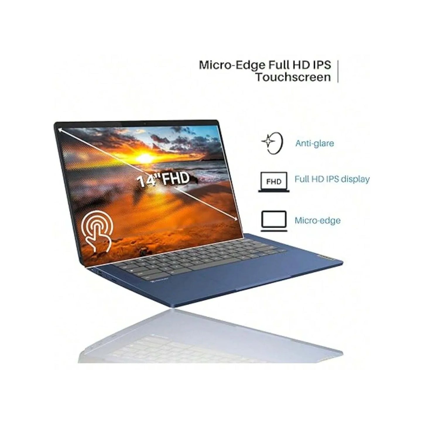 Lenovo Chromebook 14" Business Touchscreen Laptop,MediaTek Kompanio 520,4GB,64GB eMMC,Chrome OS,Abyss Blue