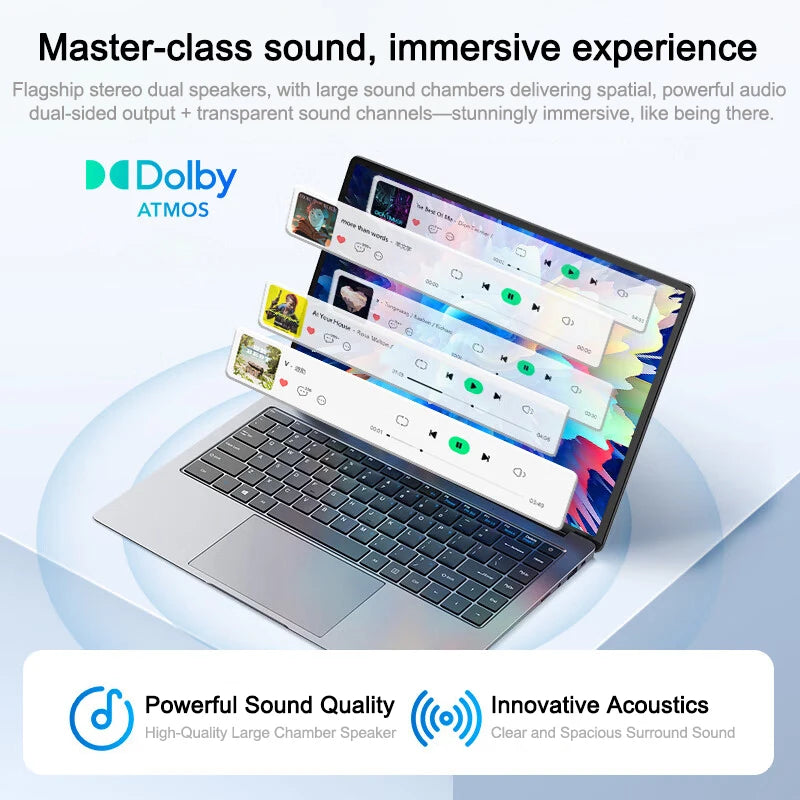 Ultra Slim Laptop Intel Core I7 8650U 14.1 Inch 32GB RAM 2TB SSD Gaming PC for Office Study Windows 11 pro