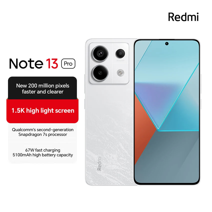 Xiaomi Redmi Note 13 Pro 5G Smartphone Chinese Version 6.67" Snapdragon 7S Gen 2 5100mAh Battery 67W Fast Charging 200 MP