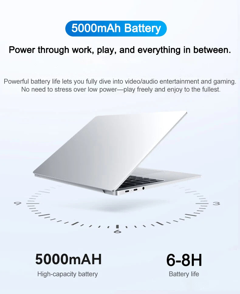 Ultra Slim Laptop Intel Core I7 8650U 14.1 Inch 32GB RAM 2TB SSD Gaming PC for Office Study Windows 11 pro