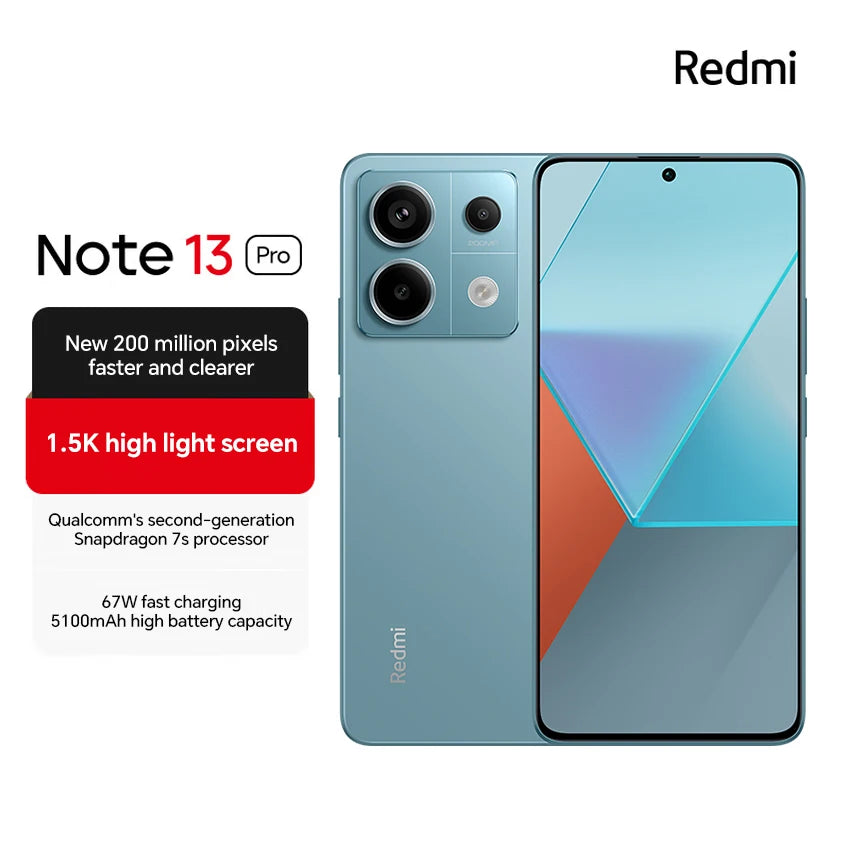 Xiaomi Redmi Note 13 Pro 5G Smartphone Chinese Version 6.67" Snapdragon 7S Gen 2 5100mAh Battery 67W Fast Charging 200 MP
