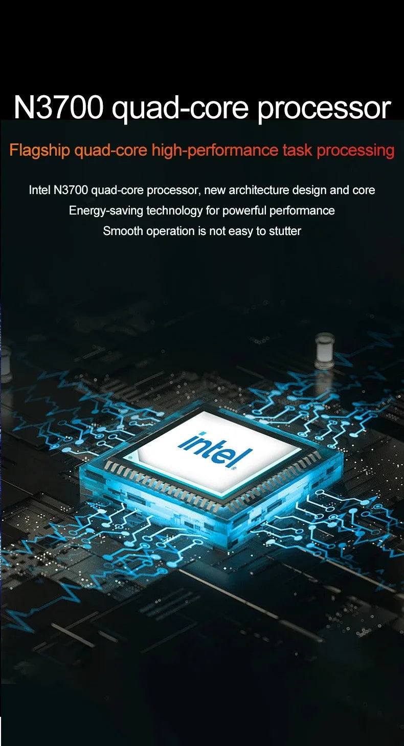 Ultra Slim Laptop 14.1" 16GB RAM 2TB SSD Intel N3700 Gaming PC 1920*1080 Display Office Study Computer PC Windows 11 Pro