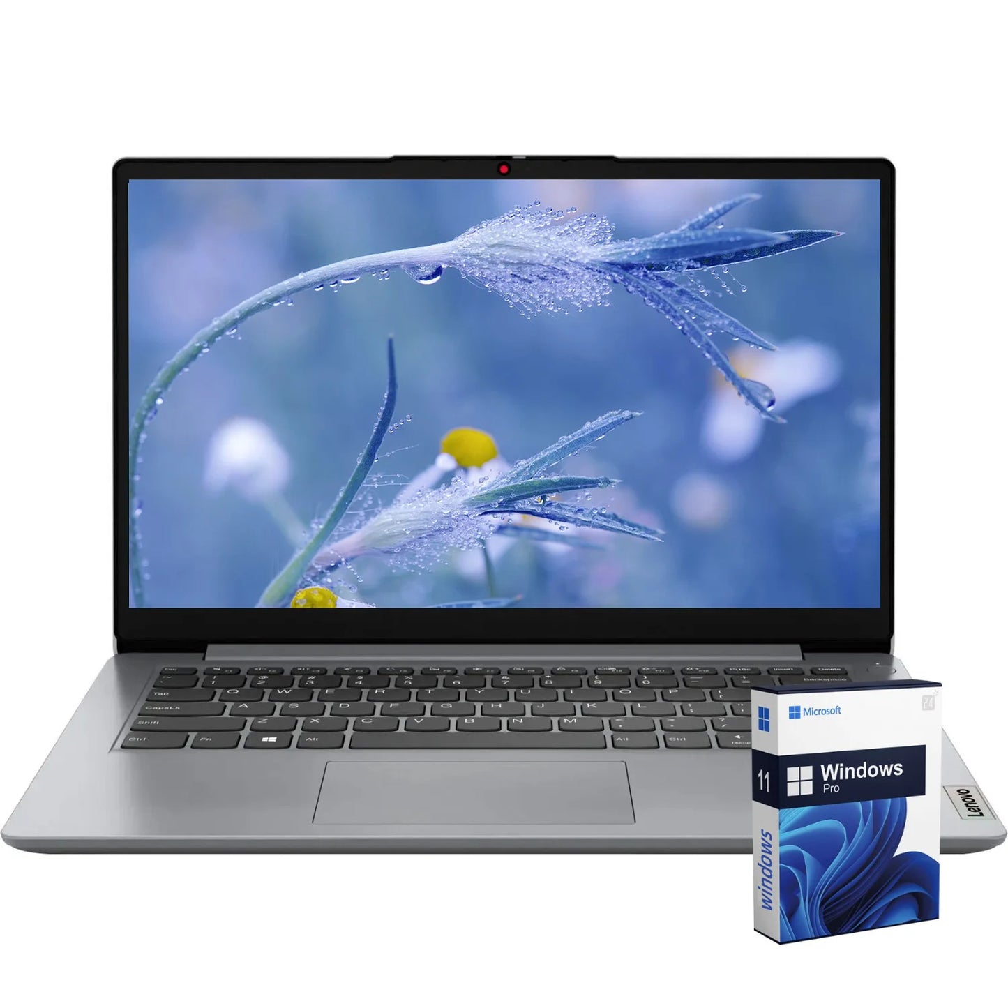 Lenovo 14" Business Laptop,Intel Celeron N4020,4GB RAM,384GB Storage(128GB eMMC+256GB SD Card),Cloud Grey,Windows 11 Pro