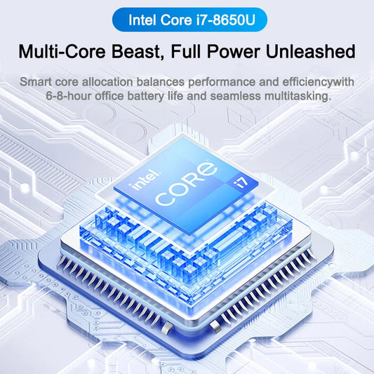 Ultra Slim Laptop Intel Core I7 8650U 14.1 Inch 32GB RAM 2TB SSD Gaming PC for Office Study Windows 11 pro