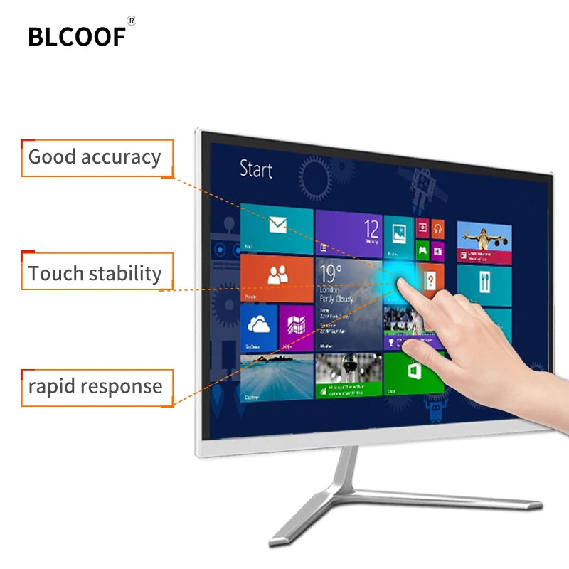 Touch Screen All-in-One Desktop10-Point Capacitive 24" Gaming Pc Desktop Computer Complete Full Set Support Wifi Pc All In One