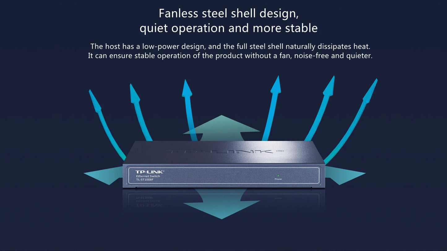 Tp-link tl-st1008f All 10 Gigabit Ethernet switch Plug and Play Provide 8 10 Gigabit SFP+optical ports 10gbe 10gbps 10000Mbps