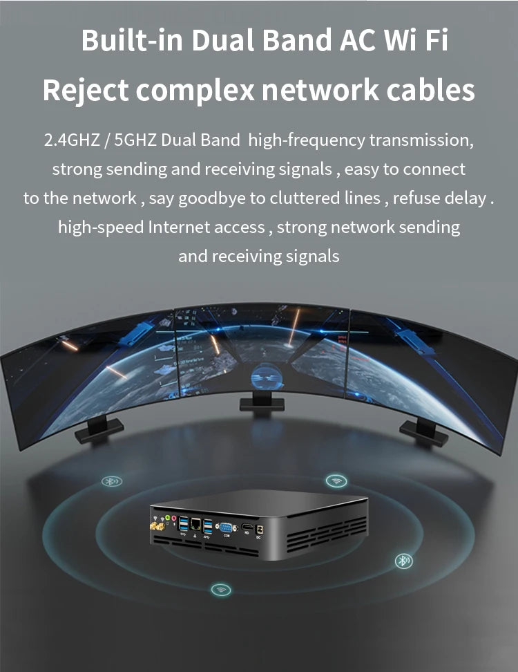 12th Gen Mini PC Gamer Intel I7 1265u I5 1235U 10 Core 12 Threads 2*DDR4 M.2 NVME SSD HD Win11 Office Mini Computer WiFi6