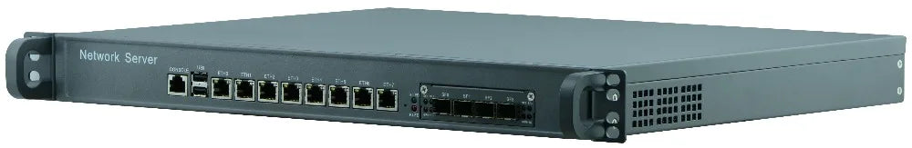 19 inch standard 1U server Core i5 8400 with 8*NICs and 4*Fiber SFP 10000M LAN for Firewall Appliance Network Security computer