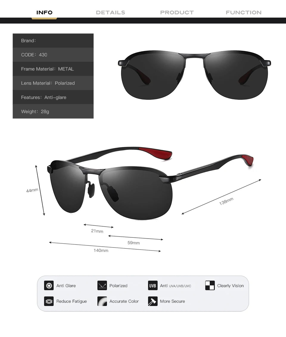 Designer Aluminum Sunglasses Men Polarized Fashion metal high quality Sun Glasses Fishing Driving Goggles Shades For Men/Women