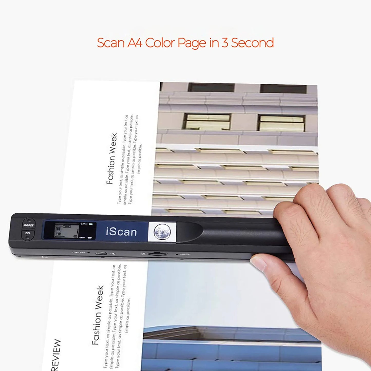 iScan Portable Handheld Scanner A4 Document Wireless Scanner for Home Business Photo Picture Receipts Scan Support JPG/PDF Keep