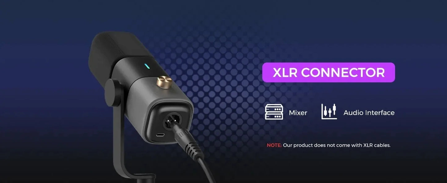 NearStream Dynamic XLR USB Mic Desktop Professional Microphone Plug-and-Play for Gaming Studio Streaming Podcast Recording pc