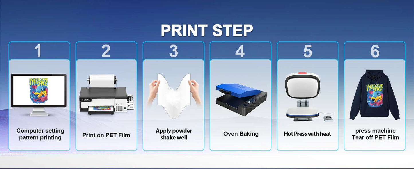 A4 A3 DTF Printer for Epson XP600 8.5/13inch impresora dtf Machine with DTF Oven Direct to Film DTF Printer for Clothes Tshirt