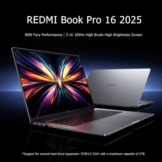 2025 Xiaomi Redmi Book Pro 16 Laptop Intel Core Ultra 7 255H/Ultra 5 225H 32G DDR5+ 1T SSD 3.1K 165Hz Office Ultrabook Notebook