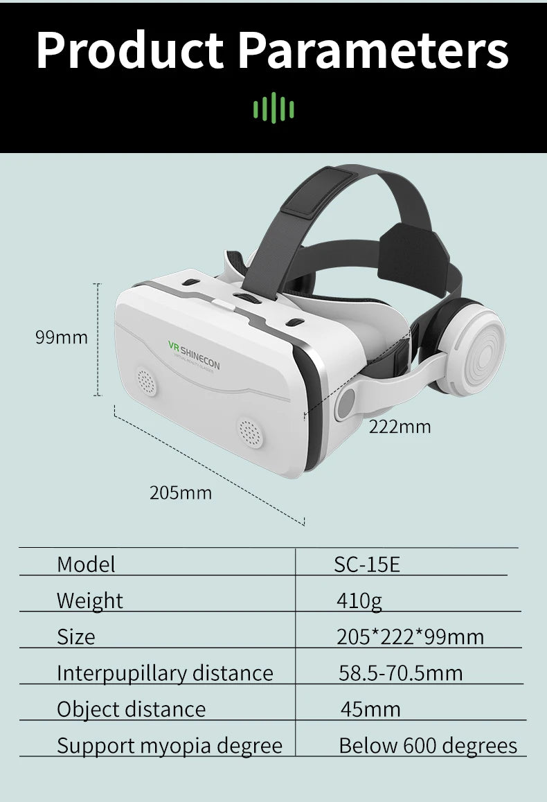 3D Viar Phone Virtual Reality VR Glasses Helmet Headset Smart Devices Lenses Goggles For Smartphones Cell Headphone Mobile Games