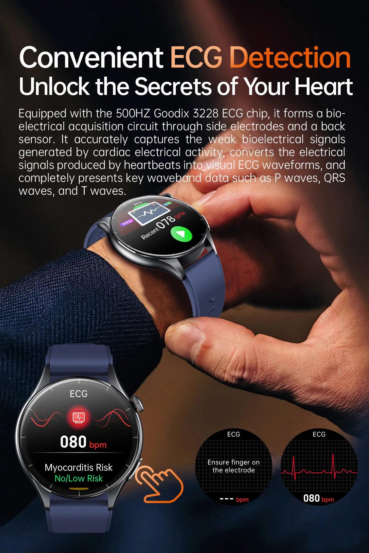 2025 New NFC  Health MonitorUric Acid Blood Pressure Blood oxygen Body Analysis Smart Watch ECG+PPG Clock Smartwatch Men lady