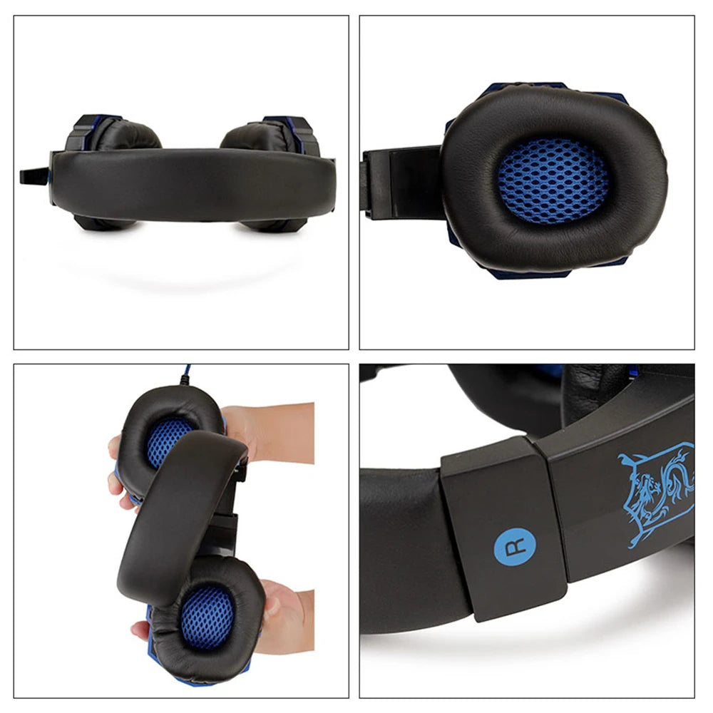 New Gaming Headphones Headset With LED Light Deep Bass Stereo Wired Gamer Earphone Mic for PS4 Xbox PC Laptop Phone One Switch