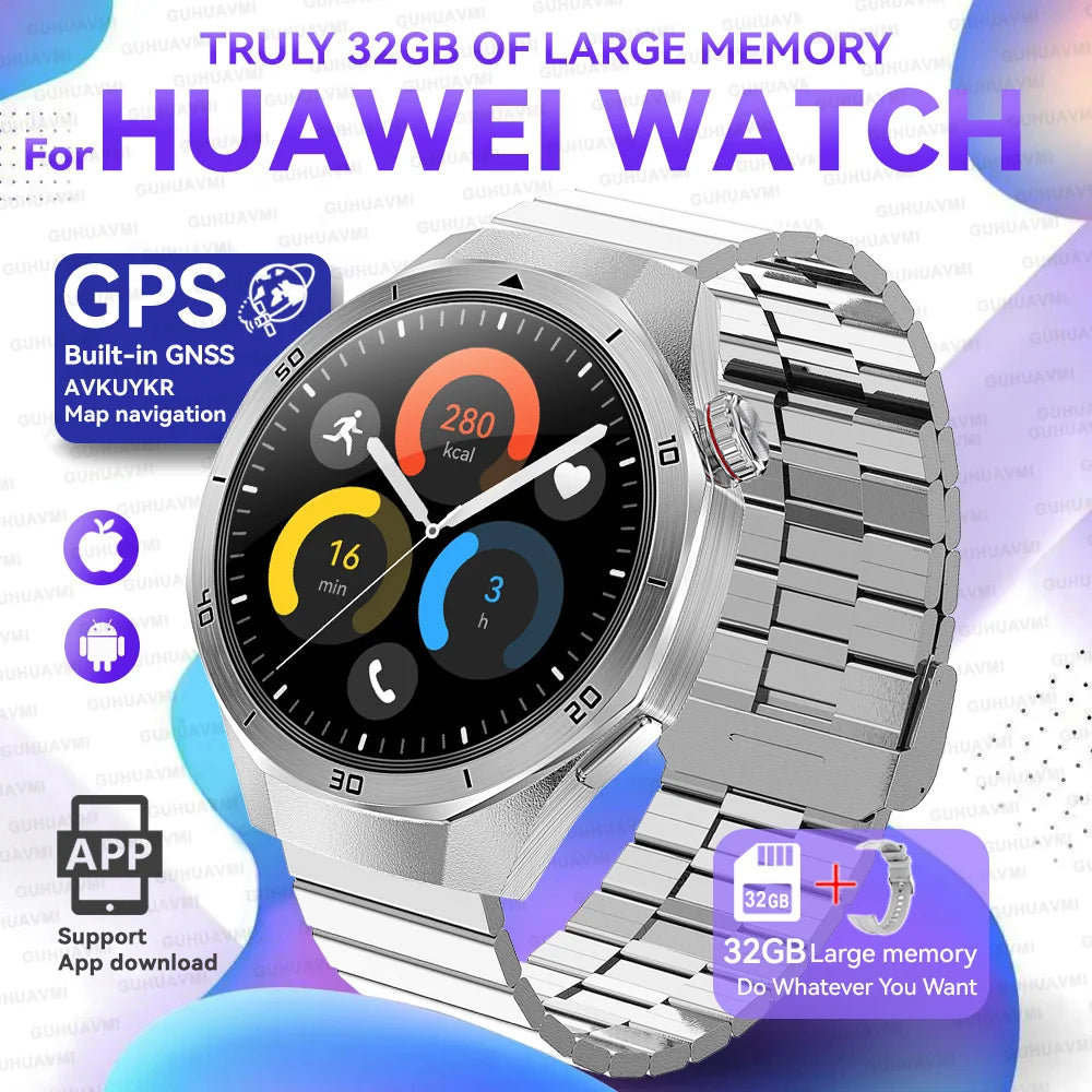 For HUAWEI GT 5 Pro 2025 New Smart Watches HD Sapphire Screen 32Gb Memory AGPS Navigation HD Video Bluetooth Call Smart Bracelet