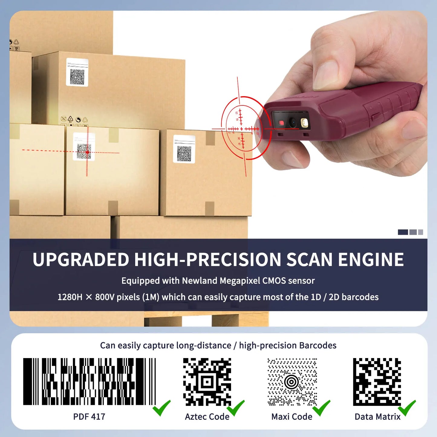 NETUM E740 Wireless CCD Barcode Scanner AND E800 Bluetooth 2D QR Bar code Reader PDF417 Scanner for mobile payment Industry