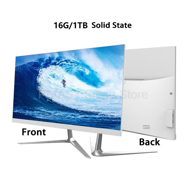 All-in-One Desktop PC SSD Quickly Boot 3mm Bezel Big Screen Ratio 1080P WiFi Multi-Tasking for Office Education Studio Business