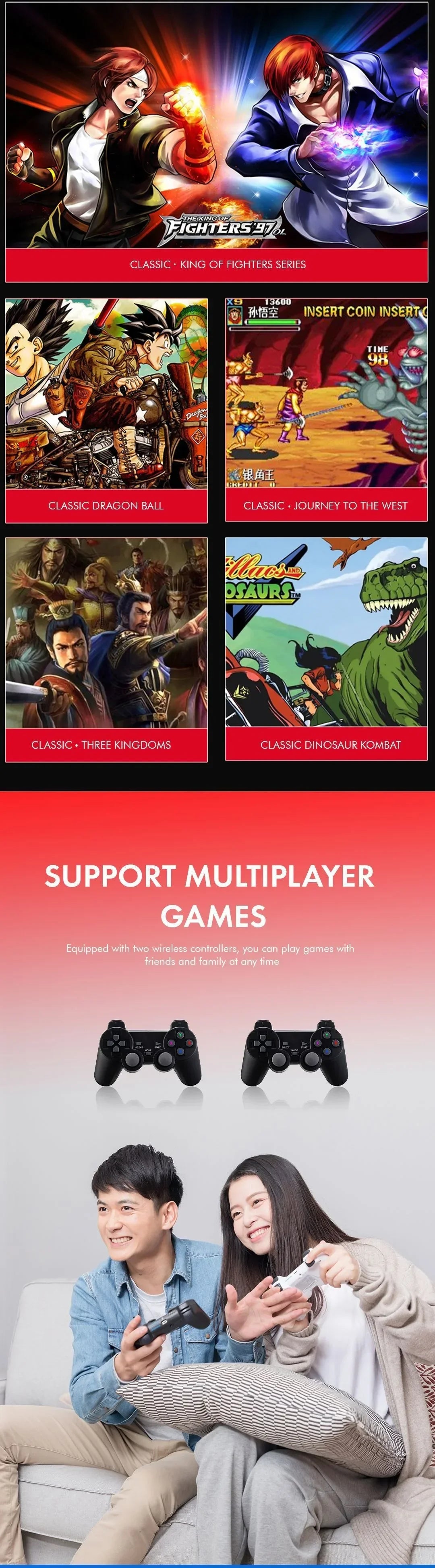 X2 Plus 64G 128G 256G 50000 Games Retro Video Game Console with GD10 Pro Stick 4K 3D HD Support Wireless Controller254