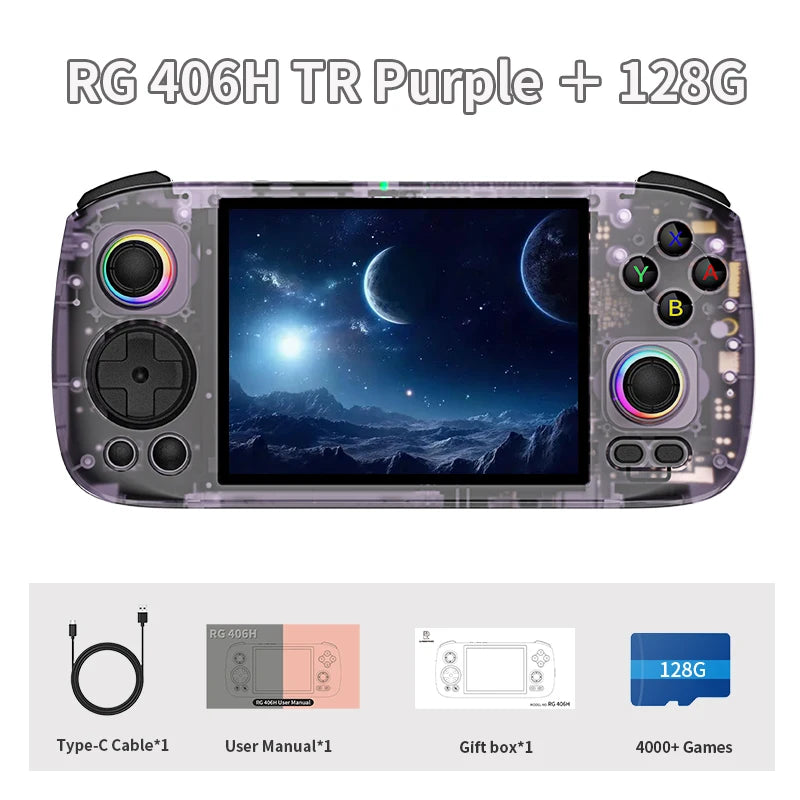 ANBERNIC RG406H RG 406H Handheld Game Console 4inch IPS Multi-touch Screen Retro Video Games Players Support 5G WIFI FOTA Update