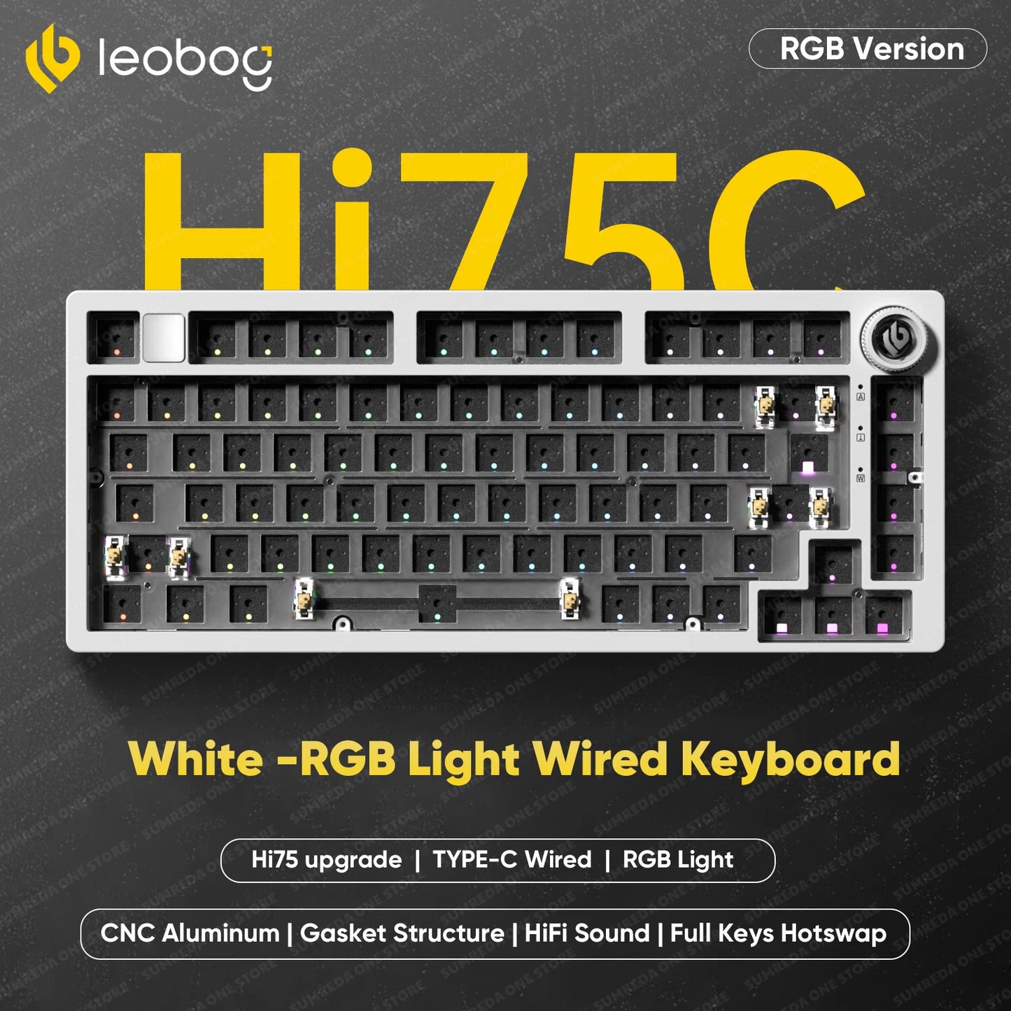LEOBOG Hi75C Pro Hi75 Sugar65 Custom Mechanical Keyboard Aluminum Kits Hot Swap Wired Gaming Keyboard RGB Gamer Gasket Keyboard