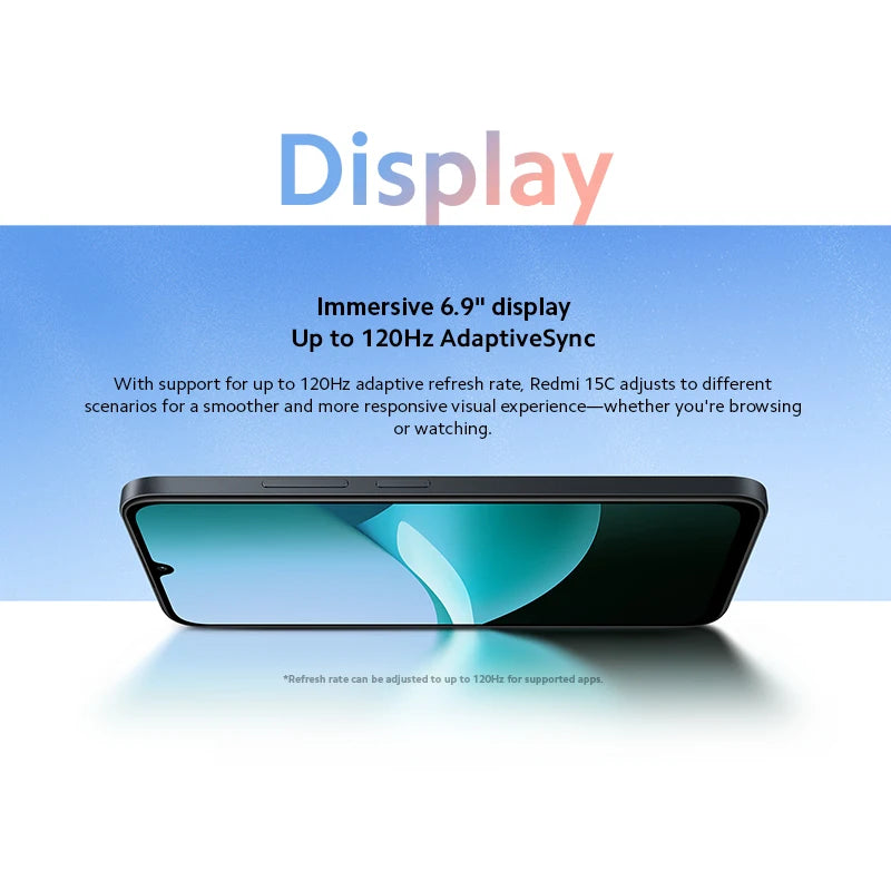 Xiaomi Redmi 15C Smartphone Global Version MediaTek Helio G81-Ultra 120Hz 6.9" Dot Drop Display 33W Charging Smartphone