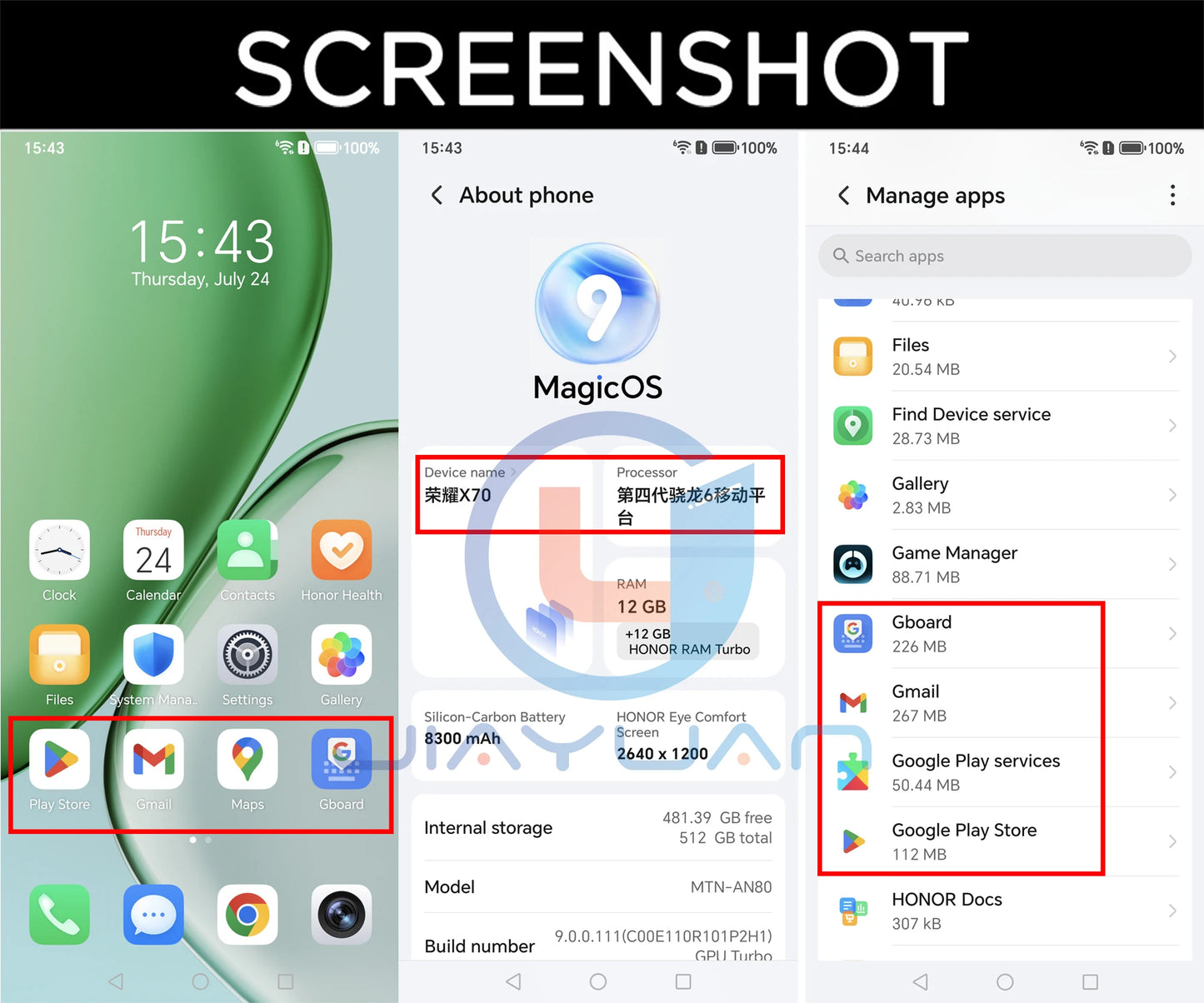 Original HONOR X70 5G Mobile Phone 6.79 Inches AMOLED Display Snapdragon 6 Gen 4 Battery 8300mAh Google Play Smartphone