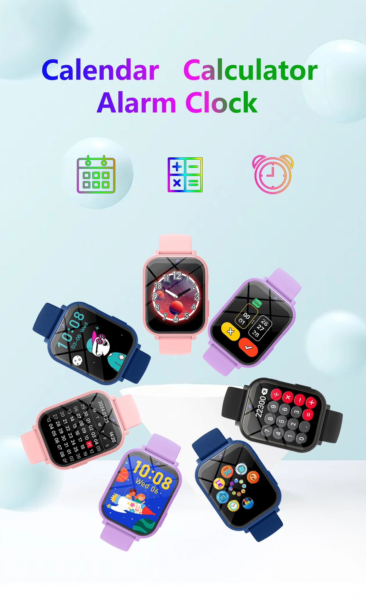 Kids Games Smart Watch 18 Games Camera Waterproof Flashlight Sleep Monitoring For Birthday Holiday Gift Boy Girl Children